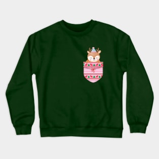 Baby Reindeer in Pocket Crewneck Sweatshirt